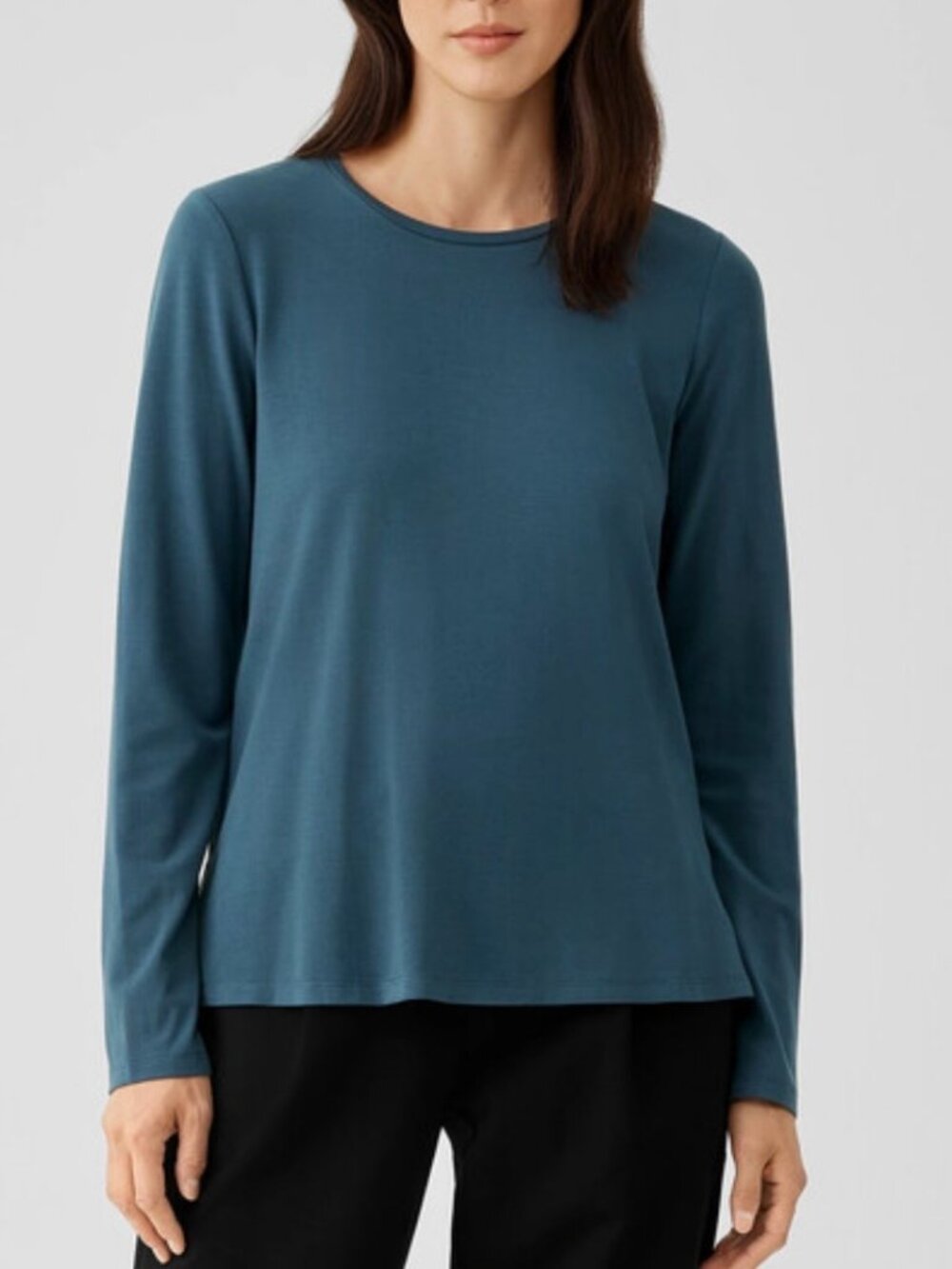 Eileen Fisher Stretch Jersey Knit Crew Neck Top, Alpine, 3X